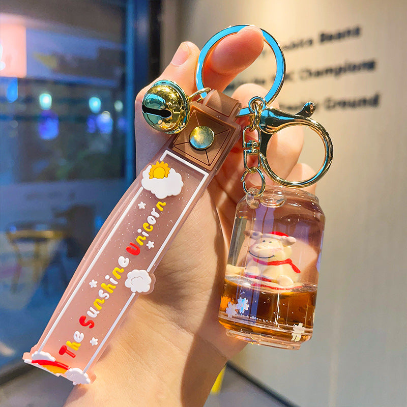 Wholesale Acrylic Oil Floating Christmas Series Keychain